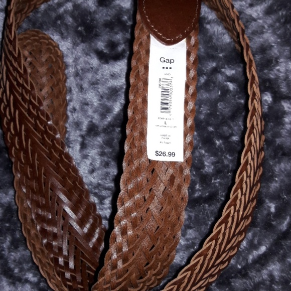 GAP 100% BONDED LEATHER BRAIDED BELT - Picture 2 of 4